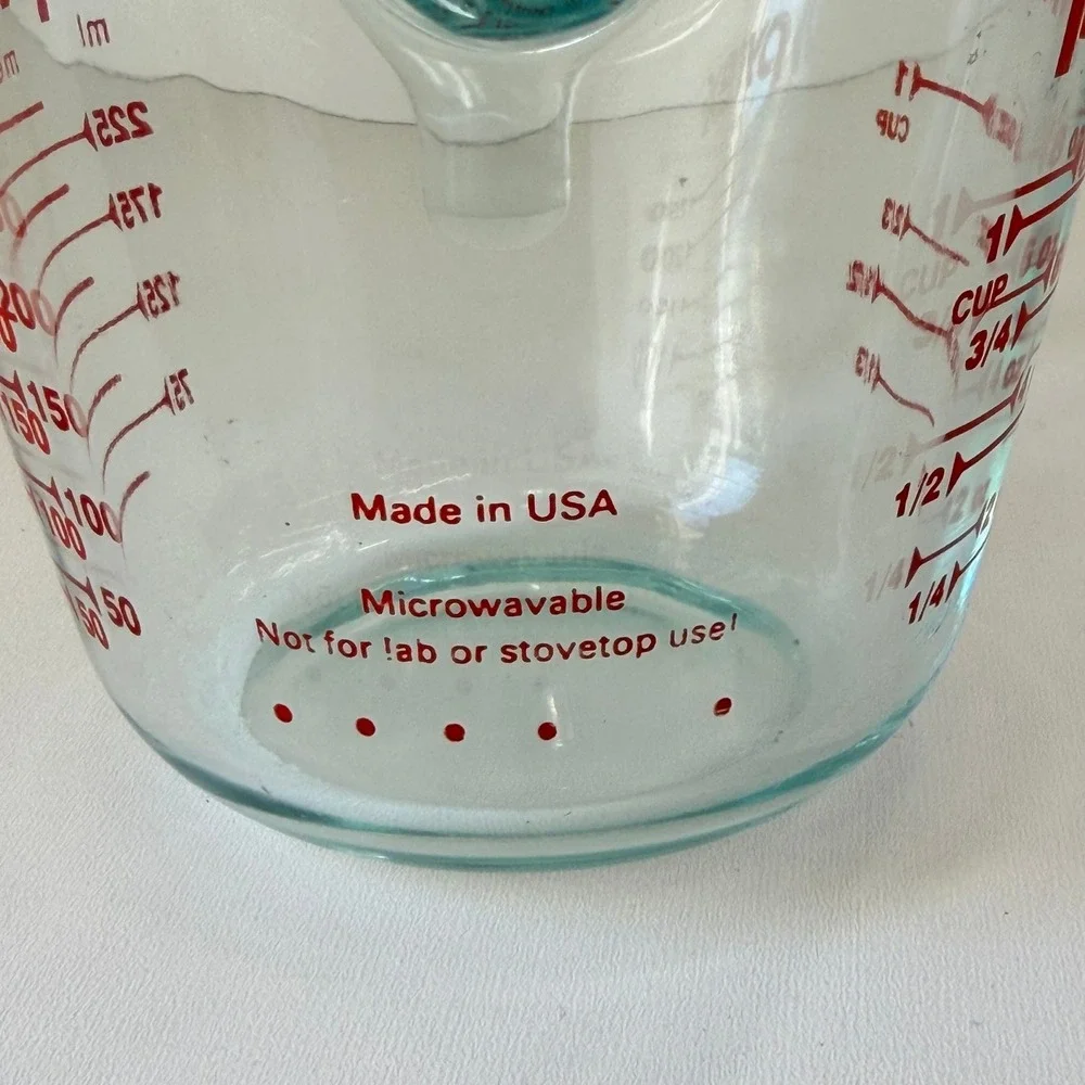 Vintage Pyrex 1 Cup Measuring‎ Cup 8oz Clear Glass Kitchenware Made in USA 250ml